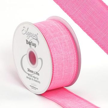 Eleganza Wired Edge Burlap 38mm x 10m Lt. Pink No.21 - Ribbons